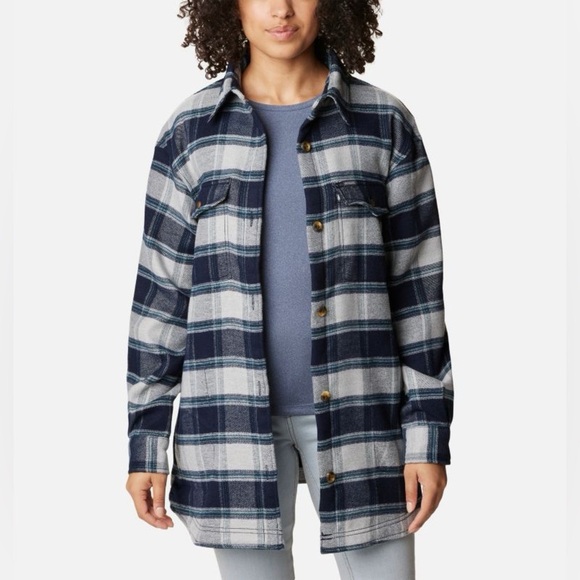 Columbia women’s calico basin shirt jacket plaid size XXL casual cozy winter - Picture 1 of 8